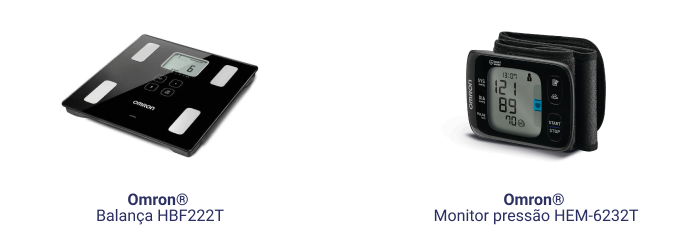Balança e monitor de pressão Omron compatíveis com o app Glic